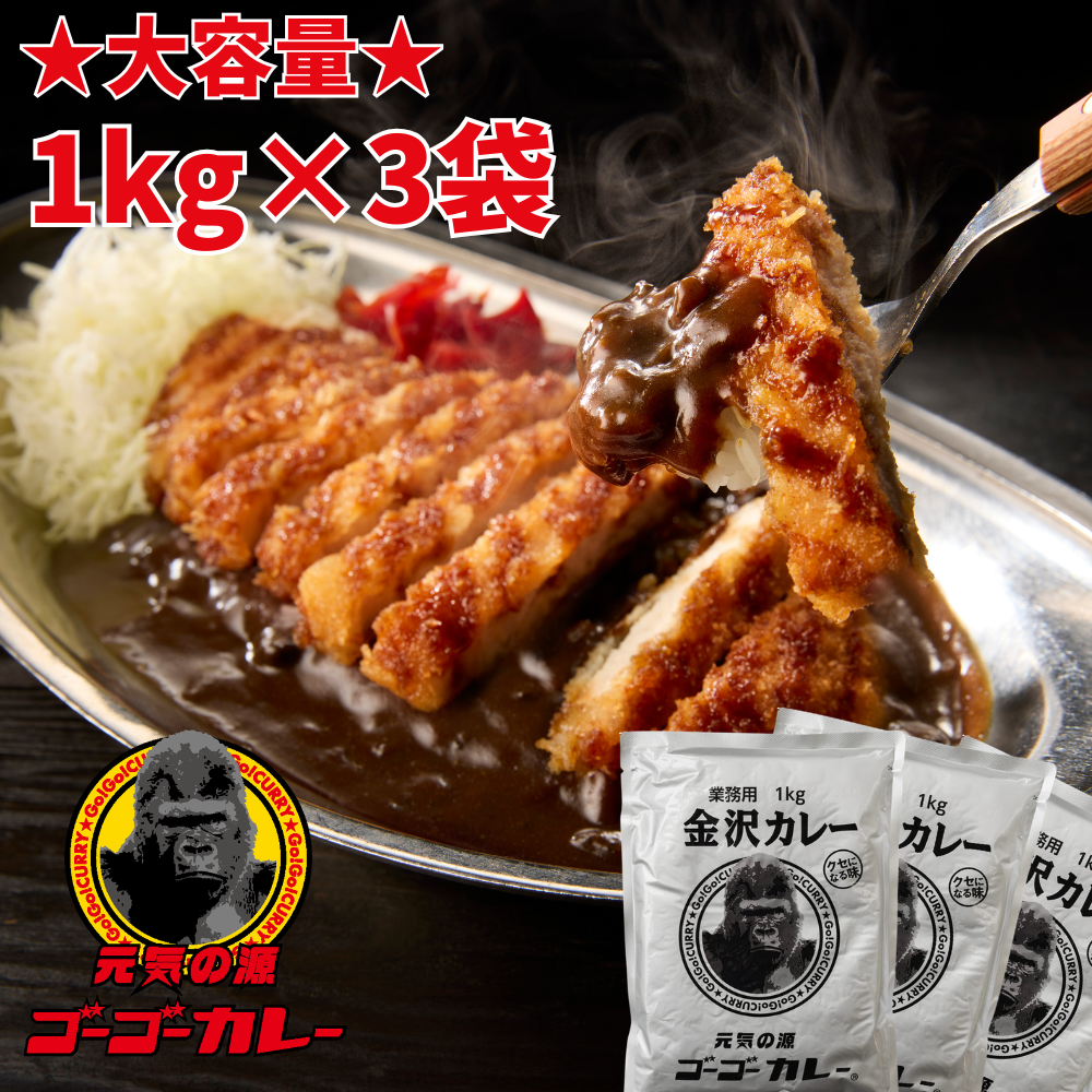 セール実施中！ゴーゴーカレー 業務用 中辛 1kg×3袋