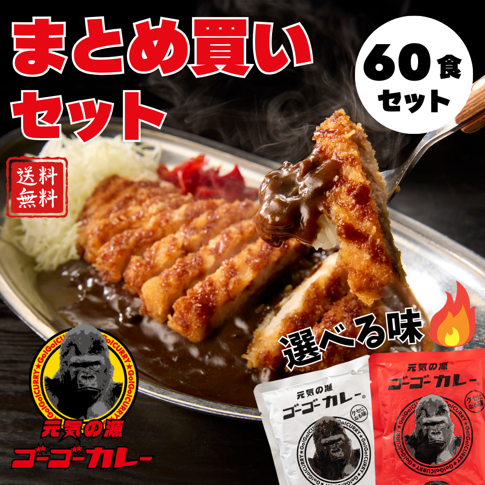 ゴーゴーカレー 選べる60食セット （中辛 & 辛口）